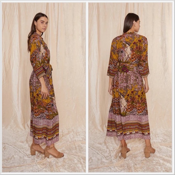 NWT Anthropologie RAGA Fleri Tiered Maxi Dress sz M - Picture 2 of 14